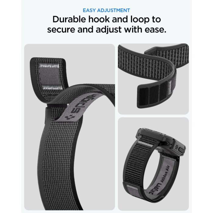 Spigen Rugged Armor case + Spigen Athlex Air band set for Apple Watch Ultra (49 mm) - black-grey