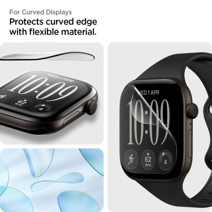Spigen Elite Shield EZ Fit 2-Pack Hydrogel Film for Apple Watch 12 (42 mm)