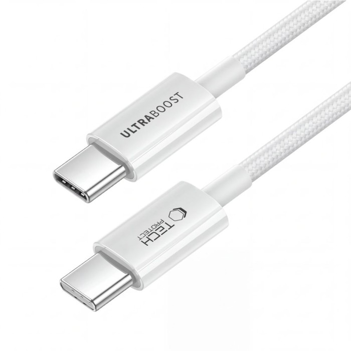 Tech-Protect Ultraboost Lite USB-C / USB-C 60W / 3A 50 cm Cable - White