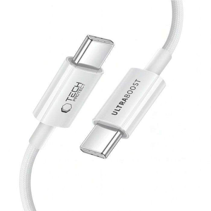 Tech-Protect Ultraboost Lite USB-C / USB-C 60W / 3A 50 cm Cable - White