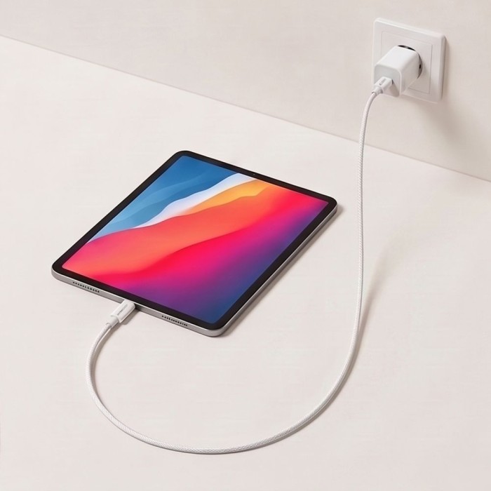 Tech-Protect Ultraboost Lite USB-C / USB-C 60W / 3A 50 cm Cable - White