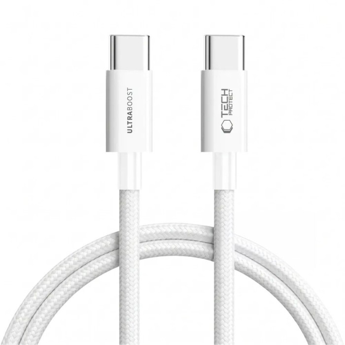 Tech-Protect Ultraboost Lite USB-C / USB-C 60W / 3A 150 cm Cable - White