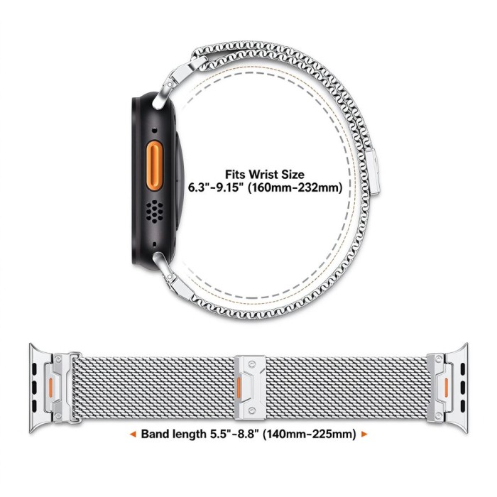 Tech-Protect Milano Vanguard Band for Apple Watch 44 / 45 / 46 / 49 mm - grey