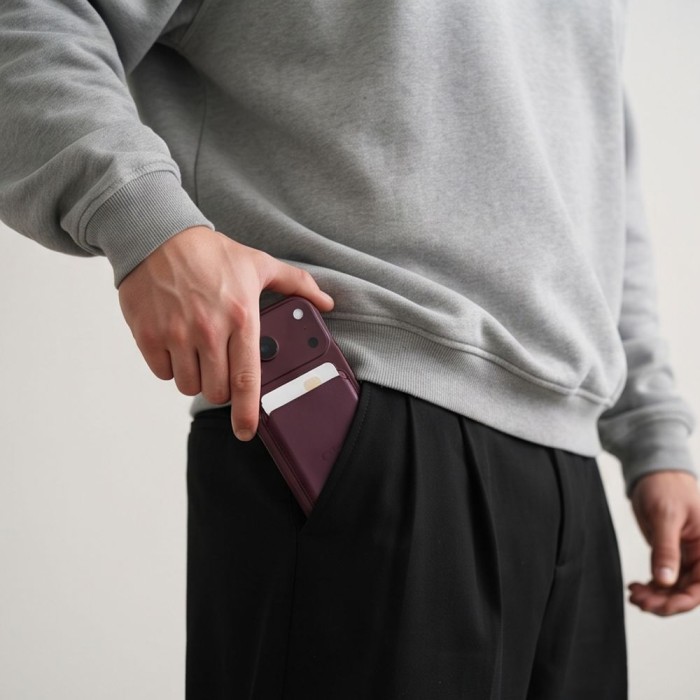 Tech-Protect CH01 MagWallet MagSafe Magnetic Wallet for phone - burgundy