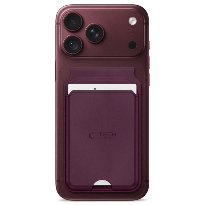 Tech-Protect MagWallet Stand MagSafe Magnetic Phone Wallet - Burgundy