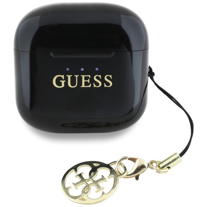 Guess Glossy Effect Printed Classic Logo &amp;amp; Charm TWS headphones - black