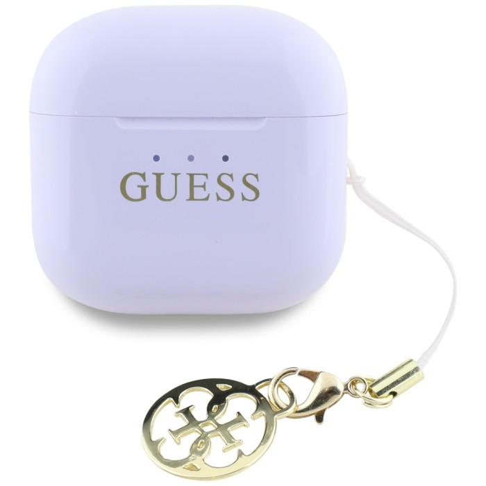 TWS Guess Glossy Effect Printed Classic Logo &amp;amp; Charm Headphones - Lavender