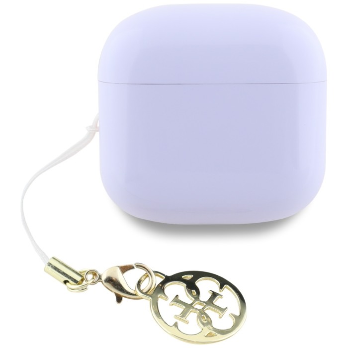 TWS Guess Glossy Effect Printed Classic Logo &amp;amp; Charm Headphones - Lavender