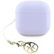 TWS Guess Glossy Effect Printed Classic Logo &amp;amp; Charm Headphones - Lavender