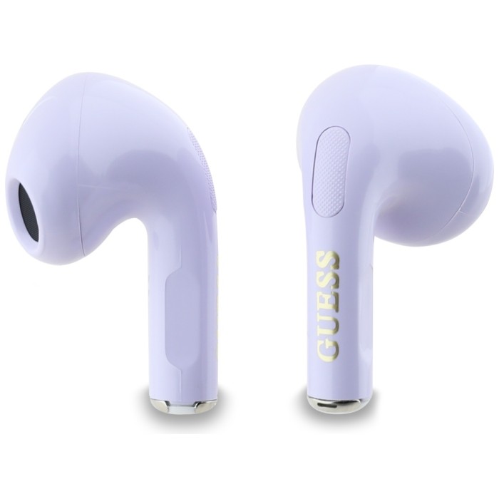 TWS Guess Glossy Effect Printed Classic Logo &amp;amp; Charm Headphones - Lavender