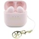 TWS Guess Glossy Effect Printed Classic Logo &amp;amp; Charm Headphones - Pink