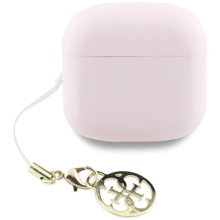TWS Guess Glossy Effect Printed Classic Logo &amp;amp; Charm Headphones - Pink