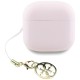 TWS Guess Glossy Effect Printed Classic Logo &amp;amp; Charm Headphones - Pink