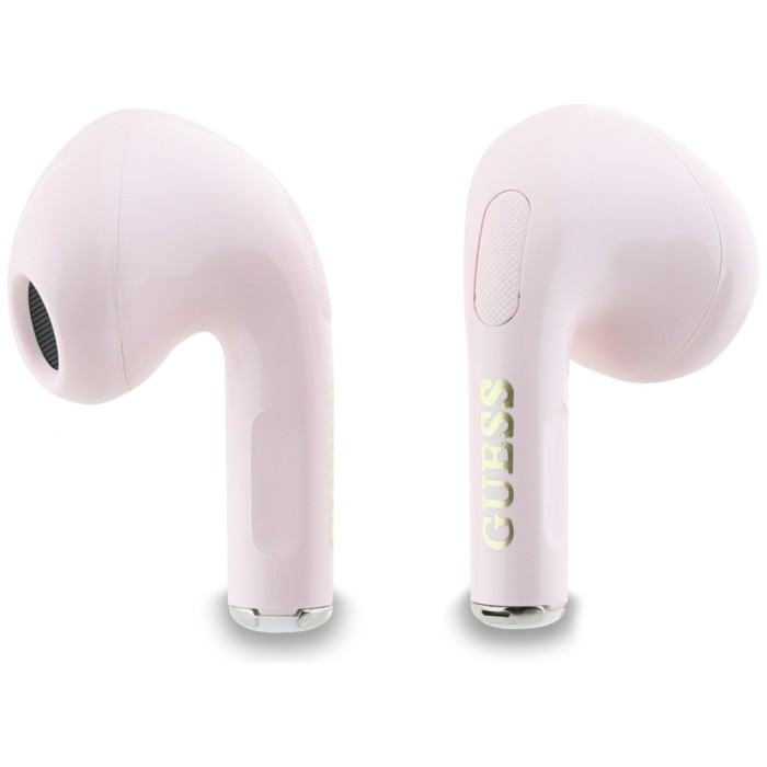TWS Guess Glossy Effect Printed Classic Logo &amp;amp; Charm Headphones - Pink