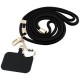 Hello Kitty Patch &amp;amp; Kitty Head Charm Universal Phone Lanyard - Black