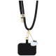 Hello Kitty Patch &amp;amp; Kitty Head Charm Universal Phone Lanyard - Black