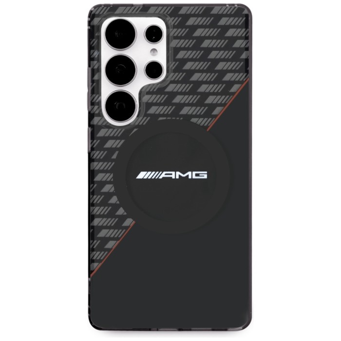 AMG Double Layer Rhombs MagSafe Case for Samsung Galaxy S25 Ultra - Black/Red