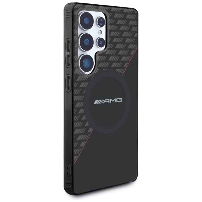 AMG Double Layer Rhombs MagSafe Case for Samsung Galaxy S25 Ultra - Black/Red