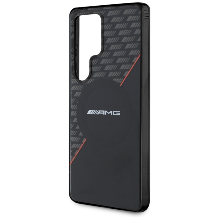 AMG Double Layer Rhombs MagSafe Case for Samsung Galaxy S25 Ultra - Black/Red