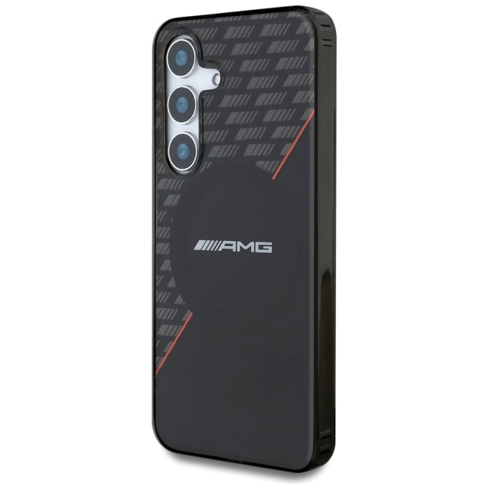 AMG Double Layer Rhombs MagSafe Case for Samsung Galaxy S25+ - Black/Red