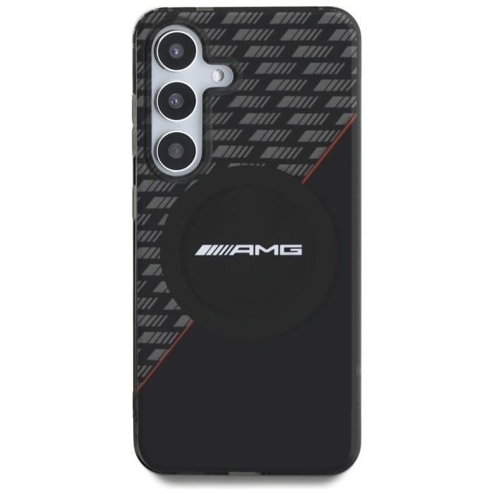AMG Double Layer Rhombs MagSafe Case for Samsung Galaxy S25+ - Black/Red