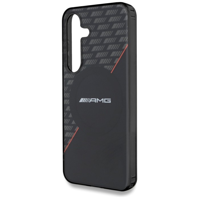 AMG Double Layer Rhombs MagSafe Case for Samsung Galaxy S25+ - Black/Red
