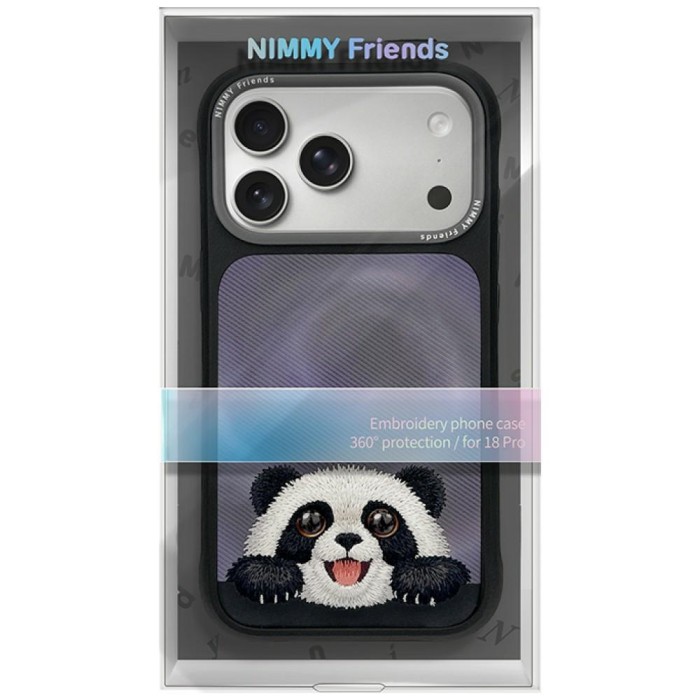 Nimmy Big Eyed Lying Giant Panda MagSafe Case for iPhone 18 Pro Max / 17 Pro Max - Black
