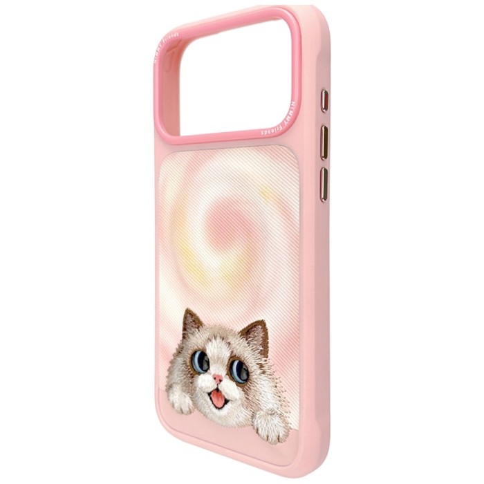 Nimmy Big Eyed Lying Ragnall Cat MagSafe Case for iPhone 18 Pro Max / 17 Pro Max - Pink