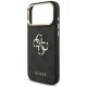 Guess 4G Big 4G Classic Logo Big Strap Metal Buttons Case for iPhone 18 Pro Max / 17 Pro Max - black