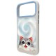 Nimmy Big Eyed Lying Silver Shaded Cat MagSafe Case for iPhone 18 Pro Max / 17 Pro Max - Gray