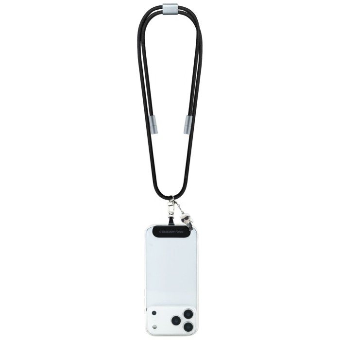 Karl Lagerfeld CBDY Ikonik Charm USB-C Cable / USB-C Lanyard - Black