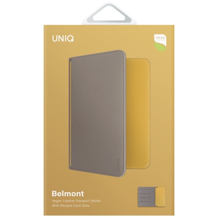Uniq Belmont RFID Blocking Passport Case - Grey/Yellow