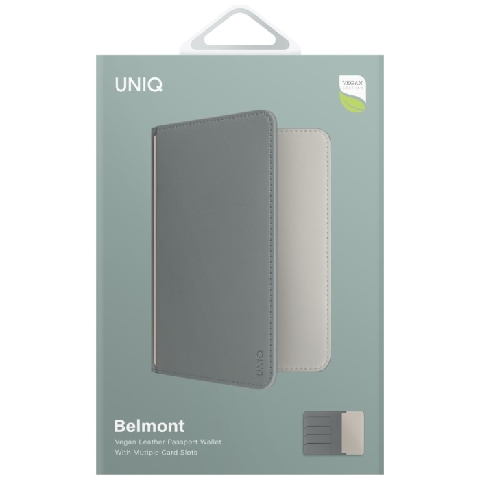 Uniq Belmont RFID Blocking Passport Case - Green/Ivory