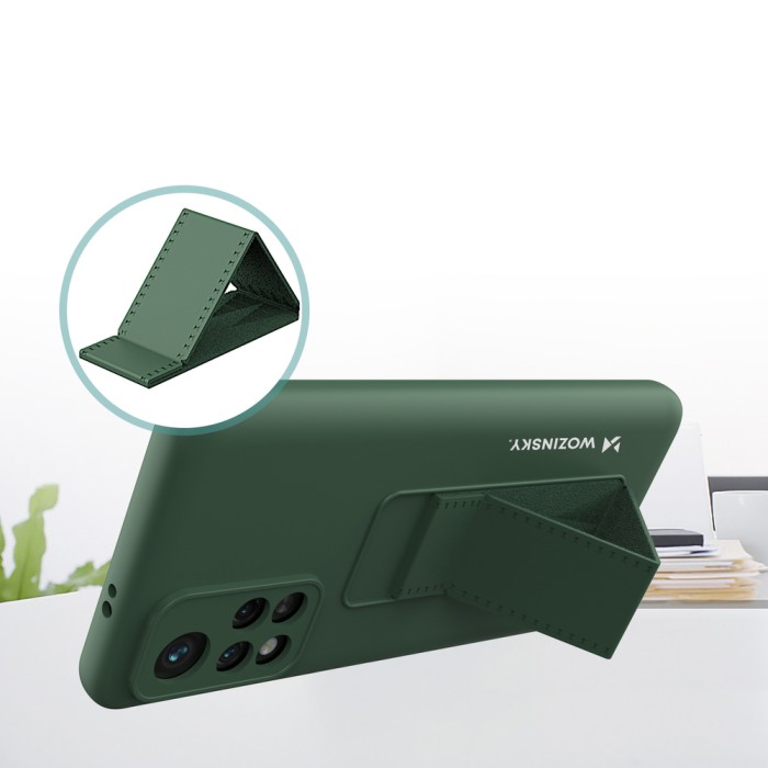 Wozinsky Kickstand Case Silicone Stand Cover for Xiaomi Redmi Note 11S / Note 11 red