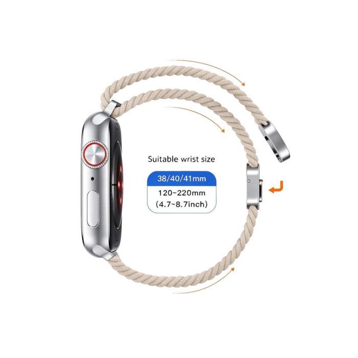 Tech-Protect Nylonmag Strap for Apple Watch 4 / 5 / 6 / 7 / 8 / 9 / SE (38 / 40 / 41 mm) - Beige