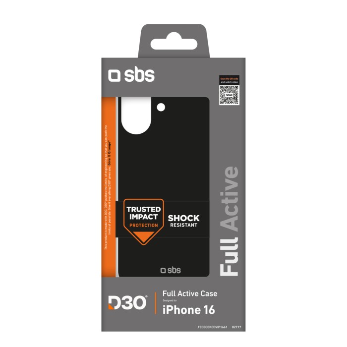 SBS Full Active D3O iPhone 16 Case - Black