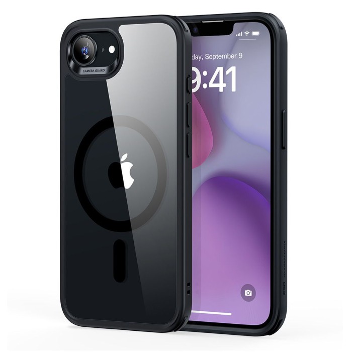 ESR Classic Hybrid Halolock MagSafe Case for iPhone 16e / 17e - Transparent-Black