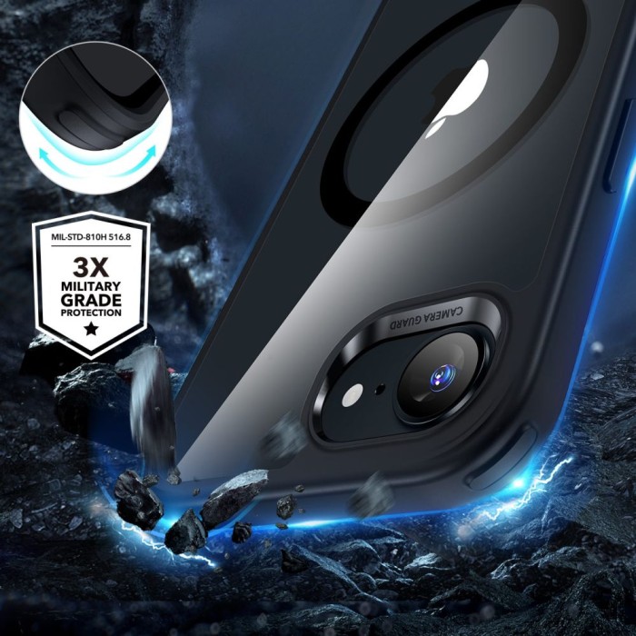 ESR Classic Hybrid Halolock MagSafe Case for iPhone 16e / 17e - Transparent-Black