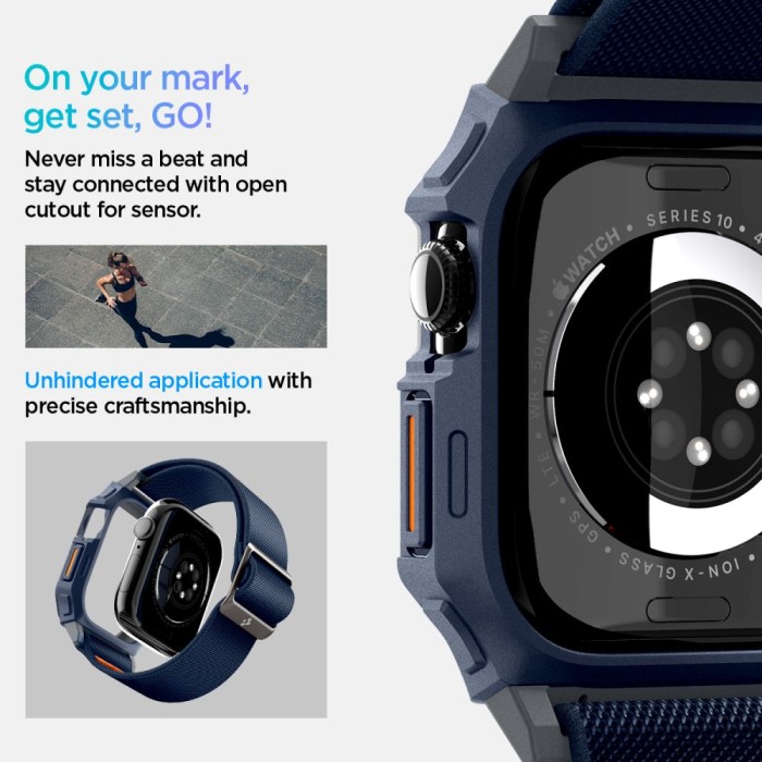 Spigen Lite Fit "Pro" Strap for Apple Watch 10 46mm - Navy Blue