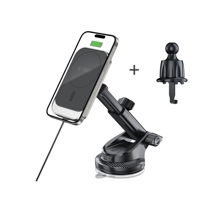 Tech-Protect MM15W-V9 Car Holder with MagSafe for Dashboard and Air Vent 15W - Black