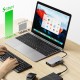 Tech-Protect HB05 HUB 9in1 USB-C + USB2.0 + USB3.0 + HDMI 4K 60HZ + SD / TF + PD100W + RJ45 adapter - gray