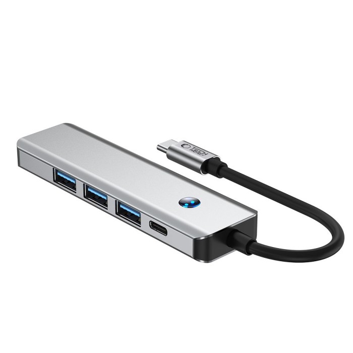 Tech-Protect HB01 HUB Adapter 5in1 USB-C + USB3.0 + HDMI 4K 60Hz + PD100W - gray