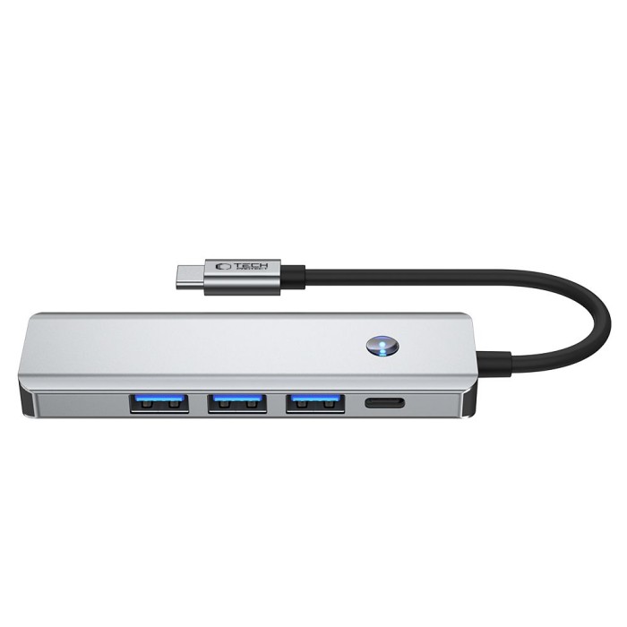 Tech-Protect HB01 HUB Adapter 5in1 USB-C + USB3.0 + HDMI 4K 60Hz + PD100W - gray
