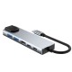 Tech-Protect HB02 HUB Adapter 6in1 USB-C + USB2.0 + USB3.0 + HDMI 4K 30Hz + RJ45 + PD100W - gray