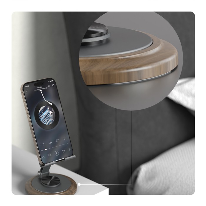 Dudao F17M 360° metal phone stand - gray