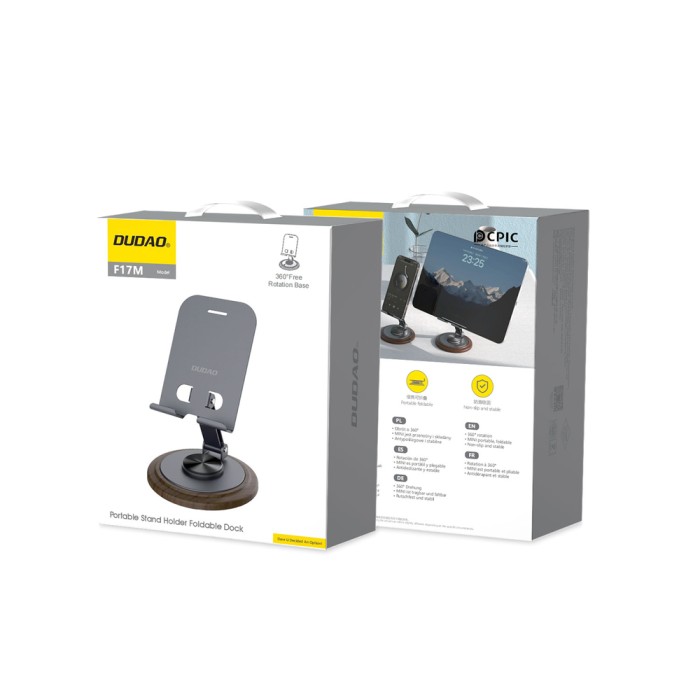 Dudao F17M 360° metal phone stand - gray