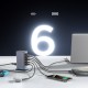 Joyroom JR-TCM02 Multiport GaN Charger 65W EU 4x USB-C 2x USB-A - Dark Gray