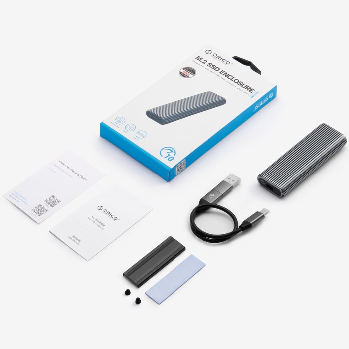 Orico AM2C3-G2 M.2 NVME USB-C 3.2 Disk Drive - Gray