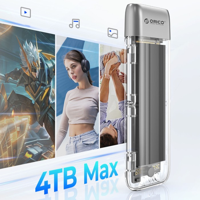 Orico TXM2-C3 M.2 NVME USB-C 3.2 10Gb/s Disk Drive - Gray