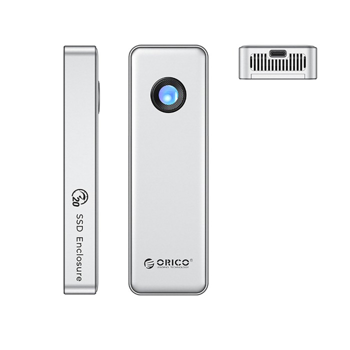 Orico OUM2-G20 M.2 NVME USB-C 3.2 20Gb/s Disk Drive - Silver